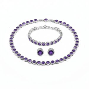 Set Tennis Lant Bratara si Cercei Divine Mov